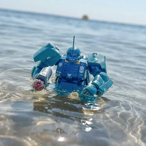 Zaku Marine — Beach Shot · Saudi Mecha Robot